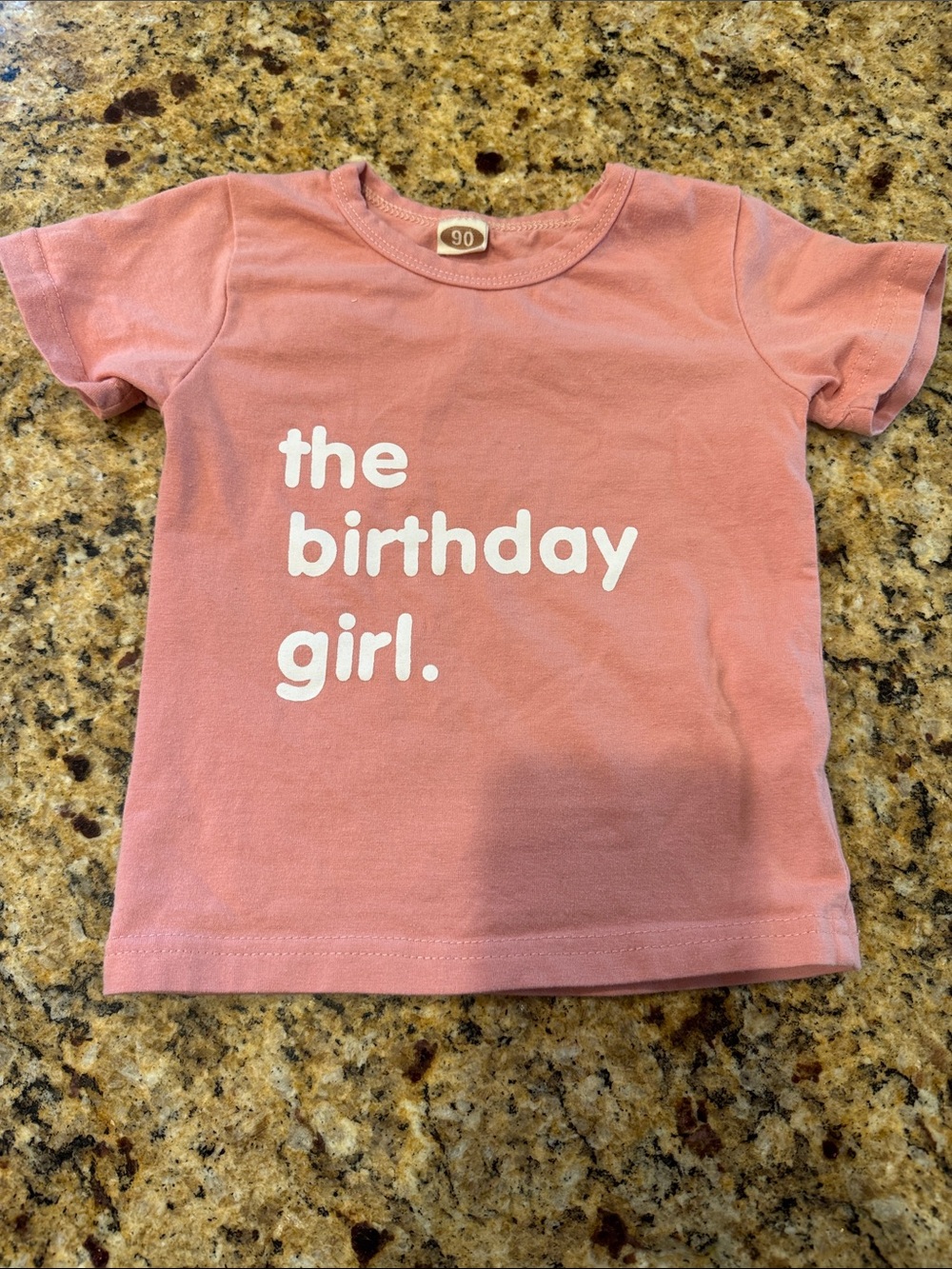 Pink "the birthday girl." Kids Tee